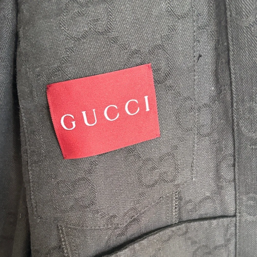 Gucci GG Logo Denim Jacquard jacket sz 54/XXL